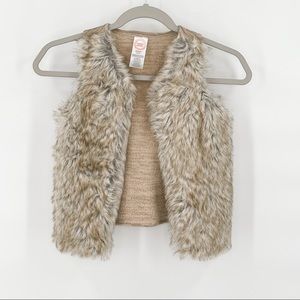 Wonder Nation Faux Fur and Knit Vest Girls Size XSmall